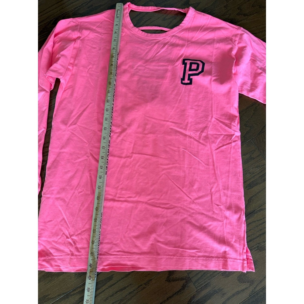 Victorias Secret PINK Bright Coral Long Sleeve Shirt Open Back Small NEW w/ TAGS - Picture 9 of 10